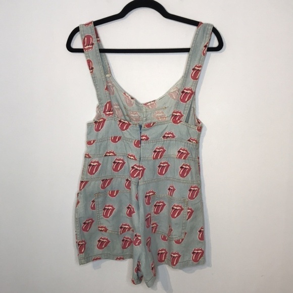 Handmade Rolling Stones chambray print romper - Picture 7 of 12